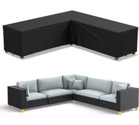 Copertura per mobili da esterno a forma di L, impermeabile e antipolvere, protezione per divano, 270 x 270 x 90 cm, prolunga la vita dei mobili da patio, protezione per divano da giardino