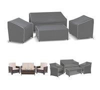 Copertura per mobili da esterno impermeabile, 4 pezzi coperture per mobili da patio per 4 pezzi set di conversazioni da esterno incluso: copertura per divanetto esterno, 2 coperture per sedie da