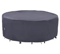 Copertura per mobili da esterno, impermeabile, resistente ai raggi UV, anti-scolorimento, per set di sedie rotonde grandi, grigio, diametro 243,8 cm