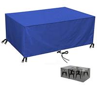 Copertura per Mobili da Giardino，200x180x100cm(78.7x70.9x39.4in) Telo Protettivo per Tavolo e Sedie da Esterni,420D Oxford Telo Impermeabile Anti-UV e Antivento，per Terrazza Esterna，Blu