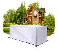 Copertura per Mobili da Giardino 240x140x90cm/LxWxH Rettangolare Copertura Tavolo Giardino Telo Copri Tavolo Esterno Impermeabile Copritavolo Panno 420D Oxford Tavoli Cortile Copri Copridivano Argento