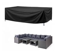 Copertura per mobili da giardino da esterno, 220 x 135 x 100 cm, impermeabile, anti-UV, tessuto Oxford 420D, copertura per mobili da giardino, set di mobili da esterno rettangolare e sedie in rattan