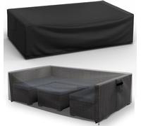 Copertura per mobili da giardino, impermeabile, resistente, rettangolare, per tavolino da caffè, 121 x 71 x 33 cm, nero