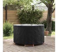 Copertura per mobili nera in tessuto Oxford 210D, 128 x 128 x 71 cm, resistente alle intemperie, per giardino, terrazza, balcone, impermeabile, antivento e antistrappo