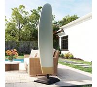Copertura per Ombrellone 3x3 m Impermeabile, Custodia Copri Ombrellone a Sbalzo con Cerniera e Laccio, Beige