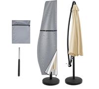 Copertura per Ombrellone a Braccio Decentrato Impermeabile,Coperture Protettiva per Ombrelloni per Giardino con Cerniera,Telo di Copri per Dell'Ombrello da Terrazza c(Size:205*25*57*48cm,Color:Grigio)