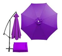 Copertura per ombrellone da esterno di ricambio, per ombrellone da giardino a 6/8 costole, impermeabile, protezione dai raggi UV, tessuto in poliestere rotondo (viola, 3,5 m)