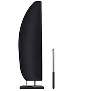 Copertura per ombrellone, impermeabile, antivento, anti-UV, resistente agli strappi, tessuto Oxford 210D, extra large, con cerniera (205 x 40/70 / 50 cm), colore: nero