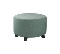 Copertura per ottomana elasticizzata in peluche, antiscivolo, rotonda, lavabile, protezione per pouf, per divano, grigio verde, si adatta alla maggior parte degli ottomani, copertura per mobili