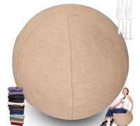 Copertura per palla da yoga in 9 colori da 55/65/75 cm, per presa d'aria, per gravidanza, pilates, equilibrio, sedia anti scoppio (palla esclusa) (giallo chiaro, 65 cm)