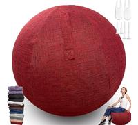 Copertura per palla da yoga in 9 colori da 55/65/75 cm, per presa d'aria, per gravidanza, pilates, equilibrio, sedia anti scoppio (palla esclusa) (rosso, 65 cm)