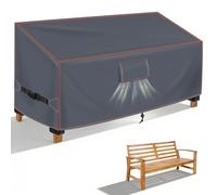 Copertura per Panca da Giardino 3 Posti, Impermeabile, 163x70x63/86, Grigio