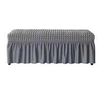 Copertura per panca quadrata elasticizzata e resistente, morbida fodera per sgabelli lunghi, protezione antipolvere, elegante gonna grigia per sedia e poggiapiedi (M)