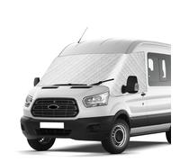 Copertura per parabrezza compatibile con Ford Transit MK8/MK9 2014-2026, Argentato Anteriore Parasole per Finestrino, Blocca I Raggi UV, Protegge da Vento e Intemperie, Mantiene Il Veicolo Fresco