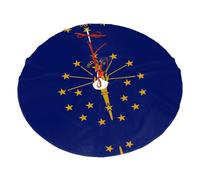 Copertura per pavimento in pile di poliestere per albero di Natale con stampa bandiera dell'Indiana, 91,4 cm, decorazione per albero di Natale