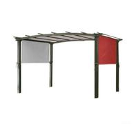 Copertura per pergola per esterni, per terrazza e terrazza, con tessuto e aste zavorrate per stabilità e protezione dalla luce solare (rosso)