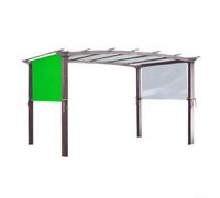 Copertura per pergola per esterni, per terrazza e terrazza, in tessuto e aste zavorrate per stabilità e protezione dalla luce solare (verde)