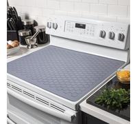 Copertura per piano cottura elettrico, 76,2 x 53,3 cm, extra large, in silicone resistente al calore, tappetino per asciugare i piatti della cucina, in ceramica e piano cottura in vetro, grigio