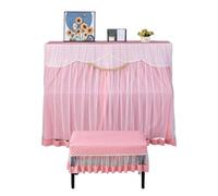 Copertura Per Pianoforte A Coda Copertura for pianoforte ricamata for sgabello in tessuto ispessito for Panno protettivo lavabile for domestico(Pink,Double stool cover)