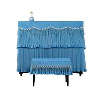 Copertura Per Pianoforte A Coda Copertura for pianoforte ricamata for sgabello in tessuto ispessito for Panno protettivo lavabile for domestico(Dark blue,Single stool cover)