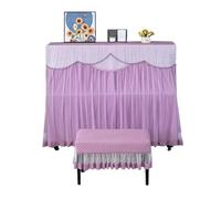 Copertura Per Pianoforte A Coda Copertura for pianoforte ricamata for sgabello in tessuto ispessito for Panno protettivo lavabile for domestico(Purple,Single stool cover)