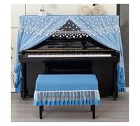 Copertura per pianoforte, copertura antipolvere per pianoforte, copertura completa, in tessuto di pizzo, per suonare il pianoforte, comodo, in tessuto, non c'è bisogno di toglierlo (blu, sedia 38 x 58