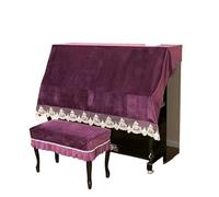 Copertura per pianoforte verticale, 150cm Half Upright Piano Ruffle Cover With Stool Multicolor Multiple Sizes(Purple,(Piano+Double Stool) Cover)