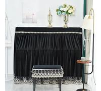 Copertura per pianoforte verticale, 150cm Std Half Upright Piano Sun Cover Multicolor Velvet Ruffle Stool Multisize(Black,Standard singleware+single person)