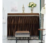 Copertura per pianoforte verticale, 150cm Std Half Upright Piano Sun Cover Multicolor Velvet Ruffle Stool Multisize(Color,Increase a single piece+single person)