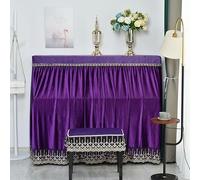 Copertura per pianoforte verticale, 150cm Std Half Upright Piano Sun Cover Multicolor Velvet Ruffle Stool Multisize(Purple,Increase a single piece+single person)