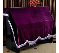 Copertura per pianoforte verticale, 150CM Std Velvet Ruffle Upright Piano Cover Half Stool Multicolor Mult Sizes(Purple,(Piano+double stool) cover)