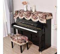 Copertura per pianoforte verticale, 150cm Upright Piano Cover With Stool Multicolor Multiple Sizes(Golden Rose,Double stool cover 76 * 36cm)