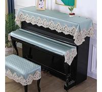 Copertura per pianoforte verticale, 150cm Upright Piano Multicolor Lace Velvet Ruffle Cover Stool & Keyboard Multi Sizes(Green,Only Piano Cover 85 * 220cm)