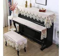 Copertura per pianoforte verticale, 150cm Upright Piano Multicolor Lace Velvet Ruffle Cover Stool & Keyboard Multi Sizes(Light Coffee,Only keyboard Cover 30 * 200cm)