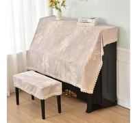 Copertura per pianoforte verticale, Gold Lace Ruffle Upright Piano Cover With Stool Multicolor Multiple Sizes(Golden Garden,Single stool cover 56 * 36cm)