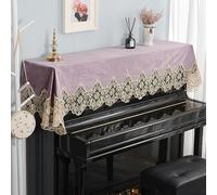 Copertura per pianoforte verticale, Half Upright Piano Cloth Cover With Stool Multicolor 148-152 cm(Purple Lantern Flower)