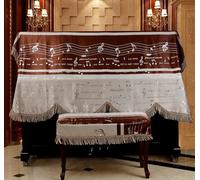 Copertura per pianoforte verticale, Piano Cover Multicolor Cloth Print Tassel 150cm Upright Multiple Sizes(Chocolate Color,(Piano+double stool) cover)