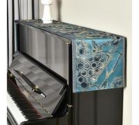 Copertura per pianoforte verticale, Square Half Upright Piano Cover With Stool Sun Multicolor 33x200cm(Hexagonal Starry Sky)