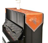 Copertura per pianoforte verticale, Square Half Upright Piano Cover With Stool Sun Multicolor 33x200cm(Orange)