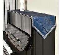 Copertura per pianoforte verticale, Square Half Upright Piano Cover With Stool Sun Multicolor 33x200cm(Star Spots (Dark Blue))