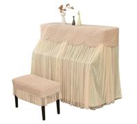 Copertura per pianoforte verticale, Upright Piano Cover 2 Layer Lace Cloth With Stool Multicolor Multiple Sizes(Quiet Milk Yellow,Single stool cover 56cm*36cm)