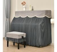 Copertura per pianoforte verticale, Upright Piano Cover 2 Layer Lace Cloth With Stool Multicolor Multiple Sizes(Elegant Casuki,Only Extra Piano Cover)