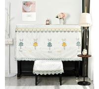 Copertura per pianoforte verticale, Upright Piano Cover with Stool Multicolor Multiple Sizes Lace Ruffled Cloth(Yellow Rabbit Half,(Extra Piano+Single Stool) Cover)