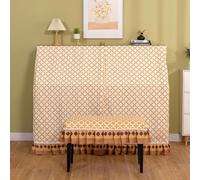Copertura per pianoforte verticale, Upright Piano Cover With Stool Pocket, Multiple Sizes, Cloth(Block B,Only Single stool 40 * 60cm)