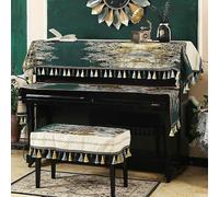Copertura per pianoforte verticale, Upright Piano Keyboard Cover Ball Tassel Multicolor Cotton Linen 88 Keys Multi-Size(Gold,Chair 37 * 77cm)