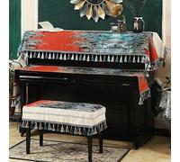 Copertura per pianoforte verticale, Upright Piano Keyboard Cover Ball Tassel Multicolor Cotton Linen 88 Keys Multi-Size(Coral,Keyboard cover 220 * 30cm)