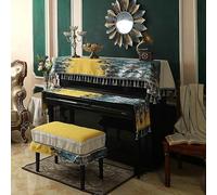 Copertura per pianoforte verticale, Upright Piano Keyboard Cover Ball Tassel Multicolor Cotton Linen 88 Keys Multi-Size(Ink Art,Chair 37 * 77cm)