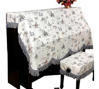 Copertura per pianoforte verticale, Upright Piano & Sun Cover With Stool For 150cm Blue Multiple Sizes(Piano+double stool cover 40 * 80cm)