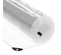 Copertura per piante in PVC trasparente, 5 x 5 m, con occhielli, impermeabile e antistrappo, per giardino, terrazza, aiuola rialzata, aiuola, disco per alberi e protezione dalle erbacce