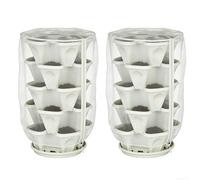 Copertura per piante per orti con cerniera e coulisse, confezione da 2 pezzi, barriera contro gli insetti per protezione delle colture (45 x 45 x 80 cm)